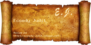 Ecsedy Judit névjegykártya